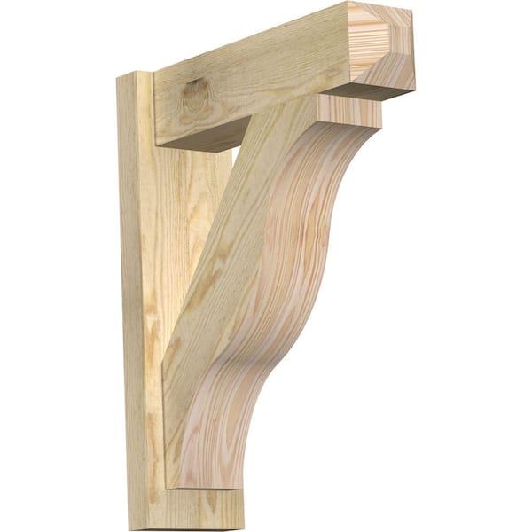 Ekena Millwork 6 in. x 24 in. x 20 in. Douglas Fir Fuston Craftsman Rough Sawn Outlooker
