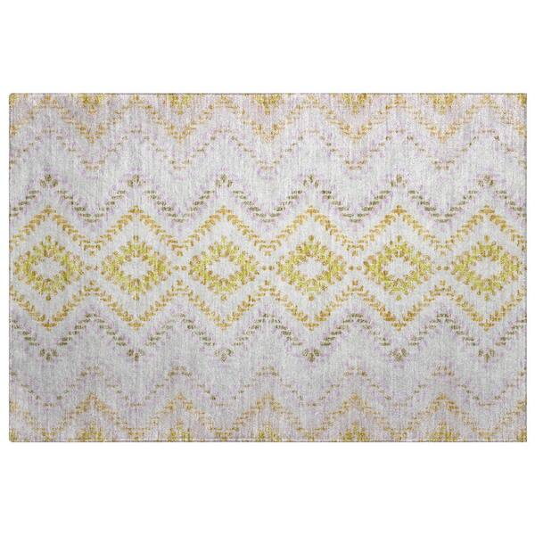 Dream Shag Premium Machine Washable Abstract ADS683 Ivory 3 ft. x 4 ft. Area Rug