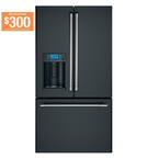 22.2 cu. ft. Smart French Door Refrigerator with Hot Water Dispenser in Matte Black, Counter Depth and ENERGY STAR