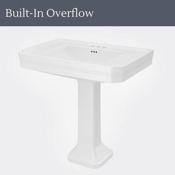 DreamLine Aqua 32 in. L x 22 in. W Pedestal Bathroom Sink Base in