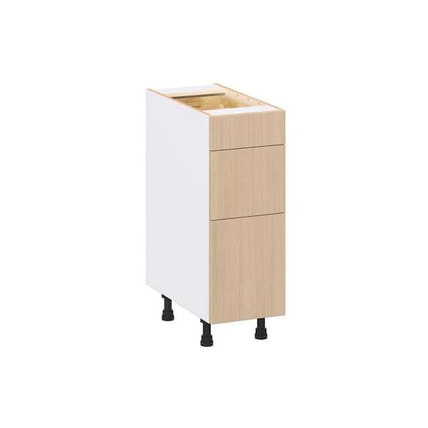Timberline 12 in. W x 24.5 in. D x 34.5 in. H Assembled Shaker Drawer Base Kitchen Cabinet in Mojavi Oak with 3-Drawers