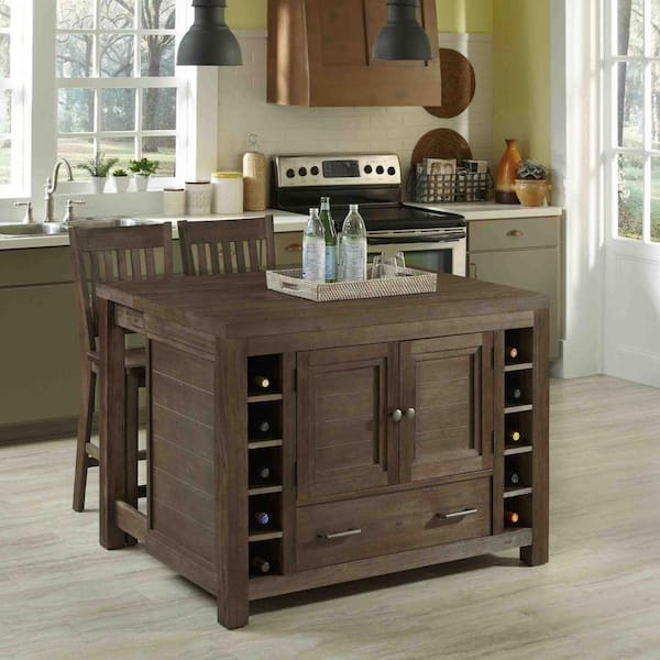 Home Styles Barnside Aged Barnside Kitchen Island With Seating