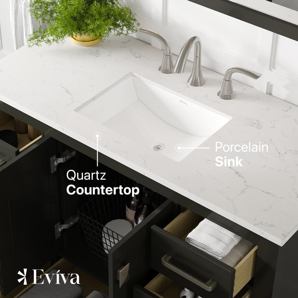Espresso 42'' Transitional Single Vanity with Carrara Marble Top
