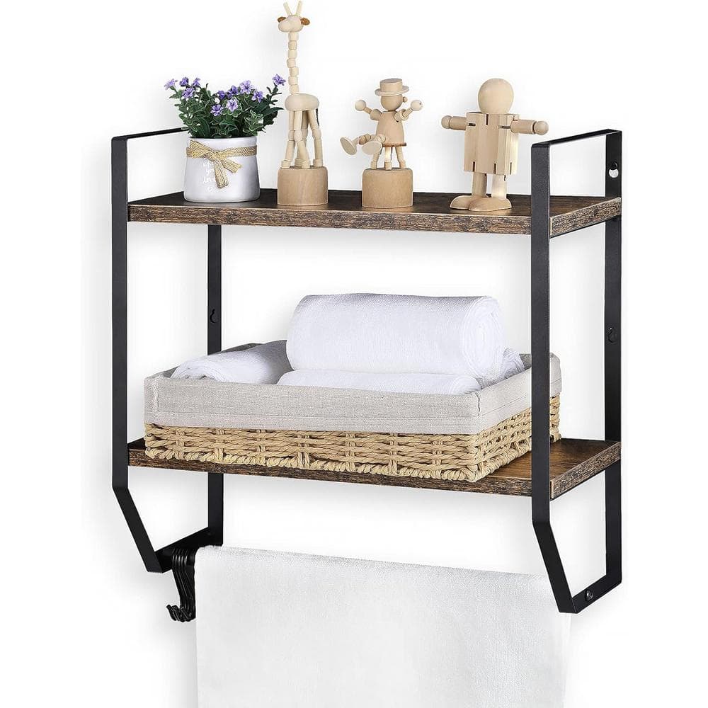 15.55 in. W x 6.85 in. D Decorative Wall Shelf, Bathroom Shelf with Towel B