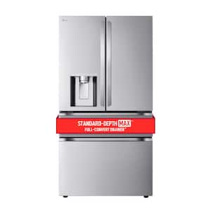 29 cu. ft. SMART Standard Depth MAX French Door Refrigerator with Full Convert Drawer in PrintProof Stainless Steel