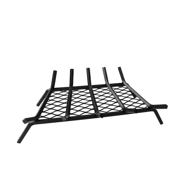 Unbranded 23 in. Steel Bar Fireplace Grate with Ember Retainer