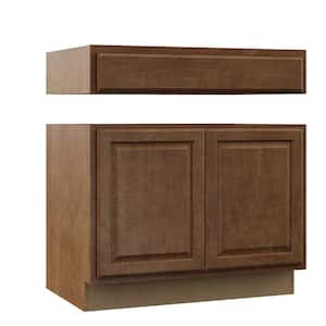 Hampton 36 in. W x 24 in. D x 34.5 in. H Assembled Accessible ADA Sink Base Kitchen Cabinet in Cognac without Shelf