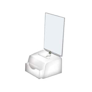 Small Molded Lottery Box with Lock and Key, White