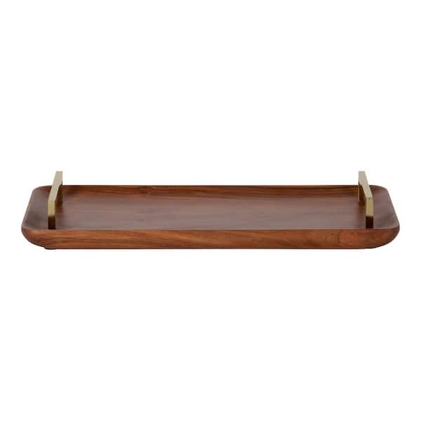 Kate and Laurel Cantwell Walnut Brown Decorative Tray 219234 - The