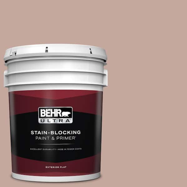 BEHR ULTRA 5 gal. Home Decorators Collection #HDC-NT-06 Patchwork Pink Flat Exterior Paint & Primer