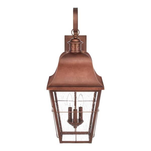 Hampton Bay Brown Small Wood Lantern with Metal Top DC14-11768