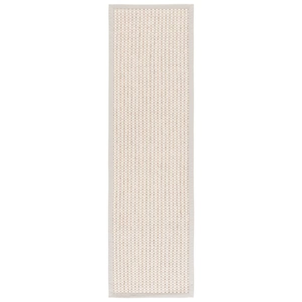 Palm Beach 2 ft. x 8 ft. Ivory Solid Modern Runner Rug
