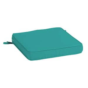 ProFoam 20 in. x 20 in. Surf Teal Square Outdoor Chair Cushion