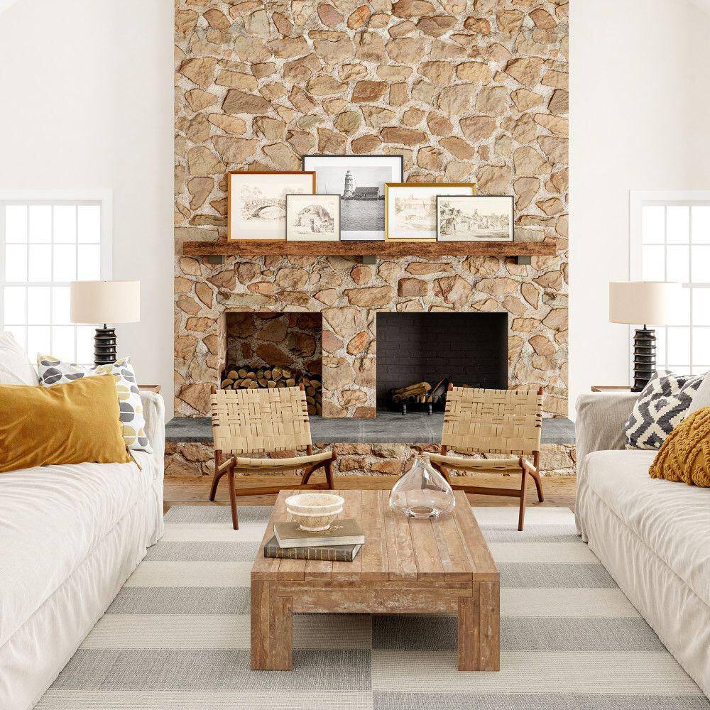 Gray and Beige Handmade Cotton Tufted Rectangular Area Rug