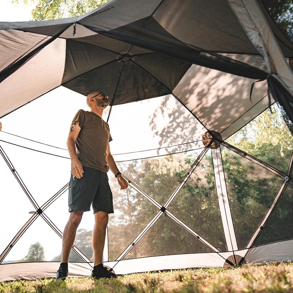 Slate Gray 6-Sided Portable Pop-Up Screen Tent