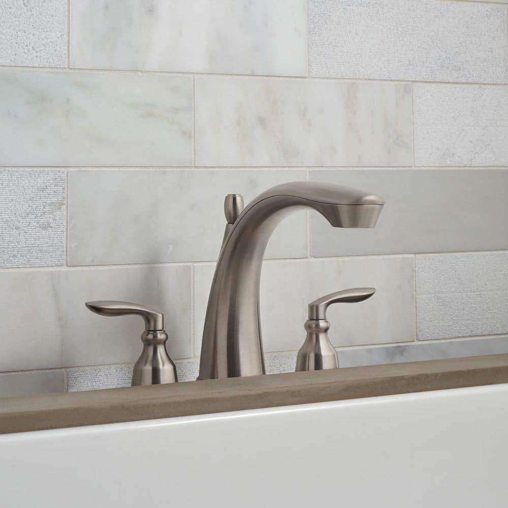 Avalon Brushed Nickel Double Handle Roman Tub Faucet