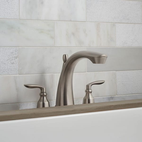 Avalon 2-Handle Deck-Mount Roman Tub Faucet Trim Kit Brushed Nickel (Valve Not Included)