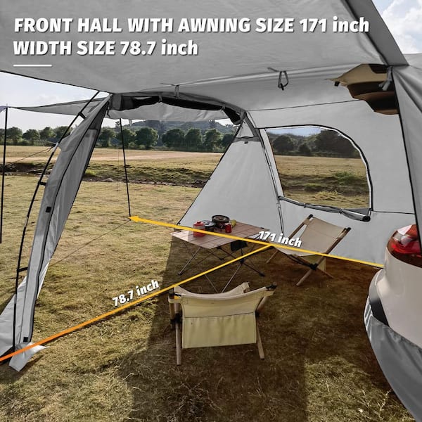 Zeus & Ruta 9 ft. x 11 ft. Gray SUV Car Tent, Tailgate Shade