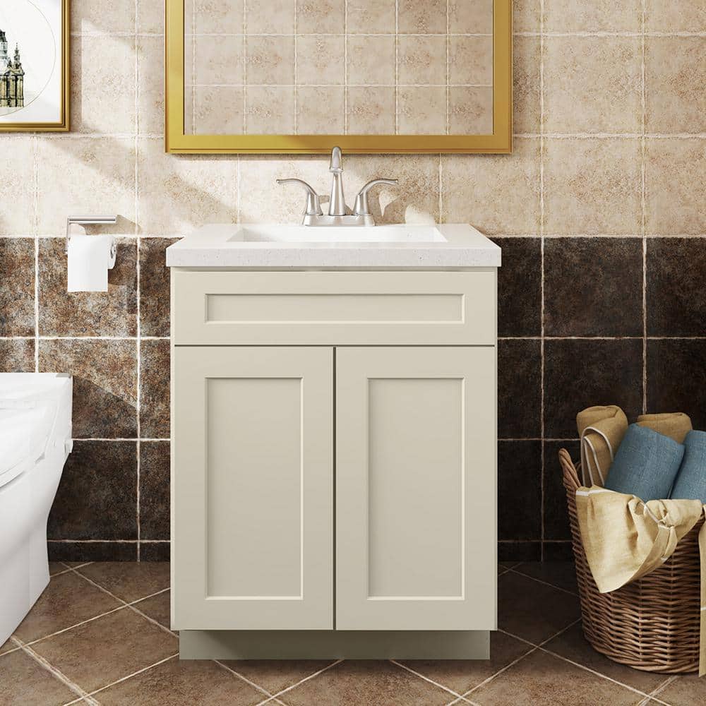24 in. W x 21 in. D x 34.5 in. H Plywood Ready to Assemble Floor Vanity ...