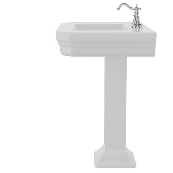 Barclay Products Anders Pedestal Sink Combo in White with 4 in. Centerset Faucet Holes