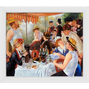 Luncheon of Boating Party by Pierre-Auguste Renoir Galerie White Framed People Oil Painting Art Print 24 in. x 28 in.