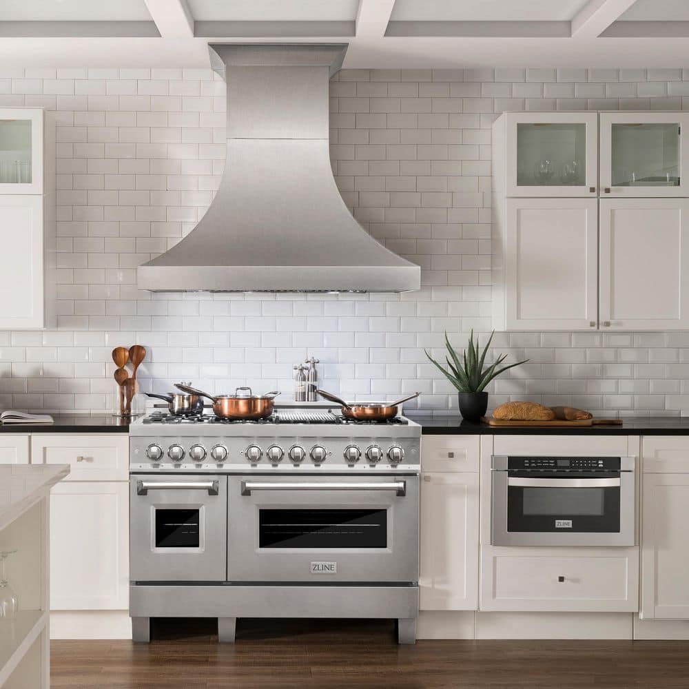 ZLINE 48" Stainless Steel Dual Fuel Range with Brass Burners