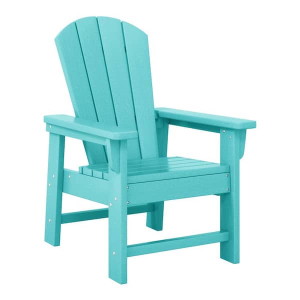 Children's Laguna Outdoor Patio All Weather Fade Resistant Kids Poly Plastic Adirondack Chair in Turquoise