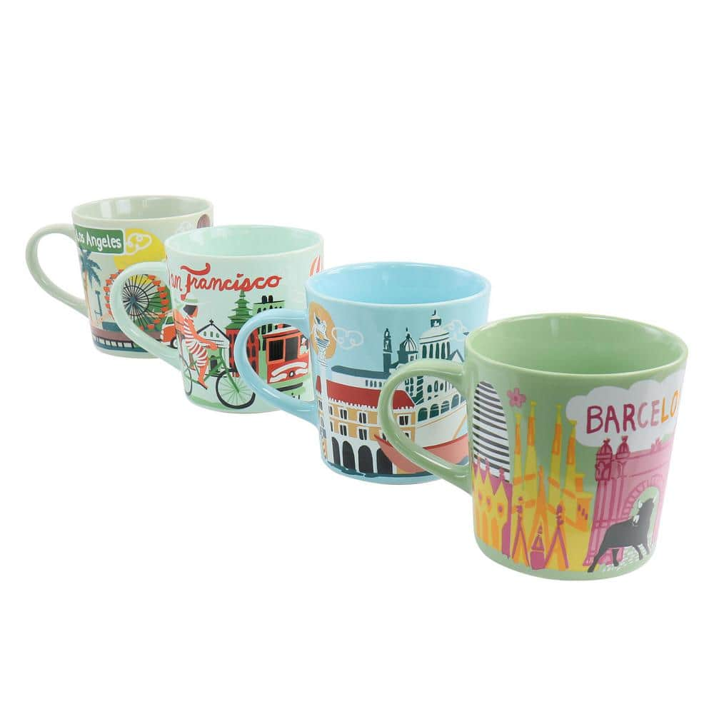 Gibson Home City Loft 20 oz. Assorted Mugs (Set of 4) 985106453M - The Home  Depot