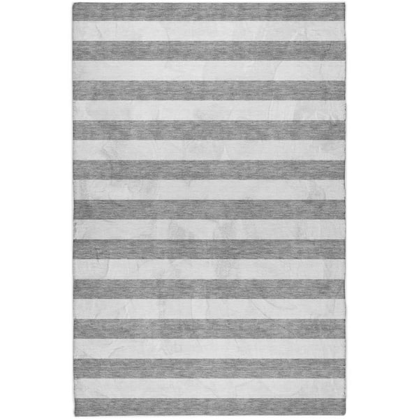 Dream Shag Premium Machine Washable Abstract ADS528 Gray 5 ft. x 7 ft. 6 in. Area Rug
