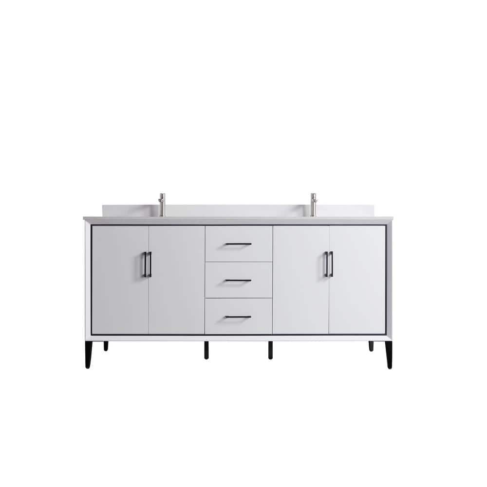 VSD 72 in. W x 22 in. D x 35 in. H Double Sink Freestanding Bath Vanity in 