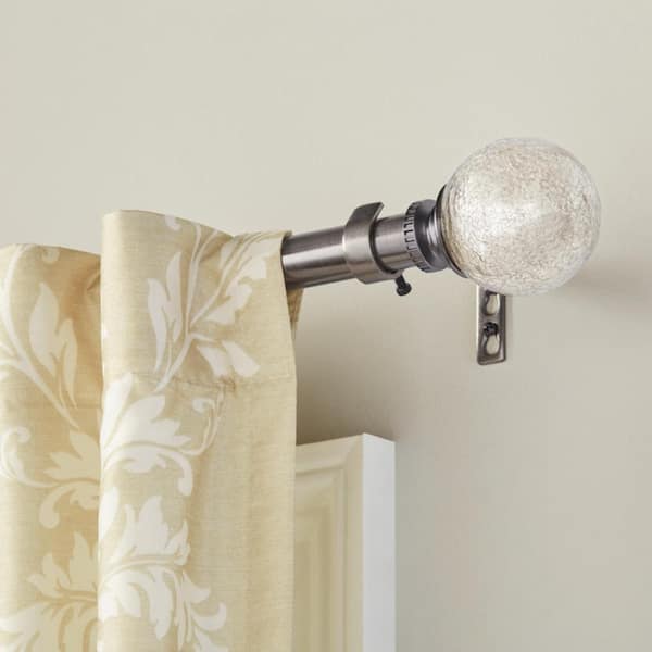 Gunmetal Glass Sphere Curtain Rod Finial (Set of 2)