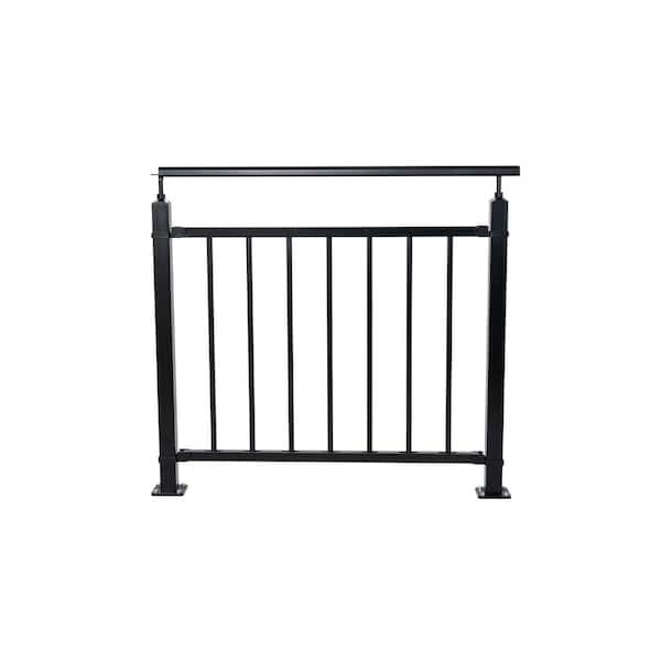 Dolle Acadia 38 in. H x 41 in. W Black Aluminum Starter Banister Kit ...