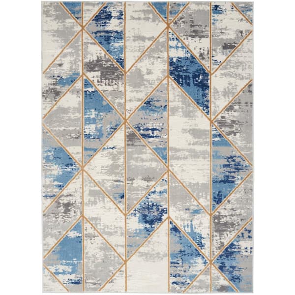 Elation Grey/Multi 8 ft. x 10 ft. Contemporary Area Rug