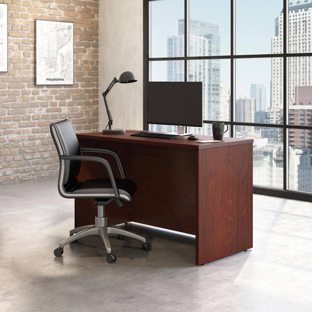 Classic Cherry Engineered Wood Executive Desk with Cord Management