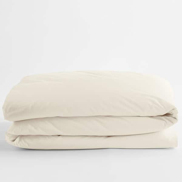 The Company Store Legends Hotel Organic Ivory Solid Cotton Percale Twin Duvet Cover