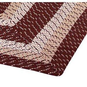 Country Stripe Braid Collection Burgundy Stripe 24" x 68" x 68" L-Shape 100% Polypropylene Reversible Area Rug