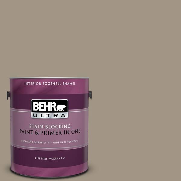 BEHR ULTRA 1 gal. #UL170-21 Rolling Pebble Eggshell Enamel Interior Paint and Primer in One