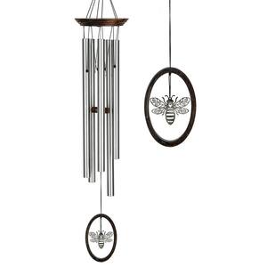 Signature Collection, Wind Fantasy Chime, 24 in. Bumble Bee Silver Wind Chime WFCBEE