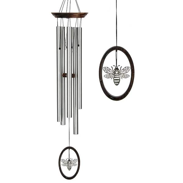 WOODSTOCK CHIMES Signature Collection, Wind Fantasy Chime, 24 in. Bumble Bee Silver Wind Chime WFCBEE