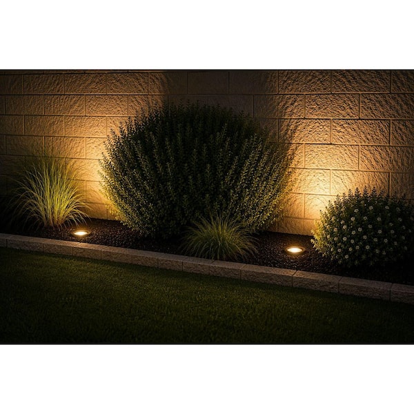 Hampton Bay 600 Lumen Low Voltage 6 in. Black LED Outdoor InGround