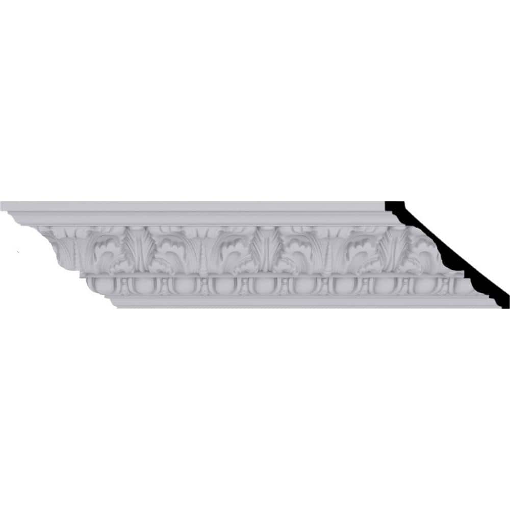 Primed White Polyurethane Geometric Crown Moulding Sample
