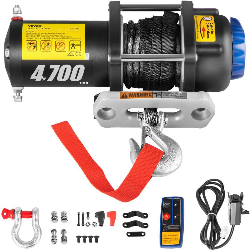 VEVOR Electric Winch 4500 lbs. Load Capacity Vehicles Winch with 39 ft.  Steel Cable and Wireless Handheld Remote GSSJPGSSYCYCAZZ41V9 - The Home  Depot