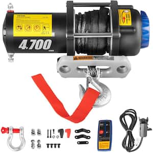 Electric Winch 4,700 lbs. Capacity Truck Winch with 180:1 Gear Ratio, Wireless Remote and Corded Control for Towing SUV