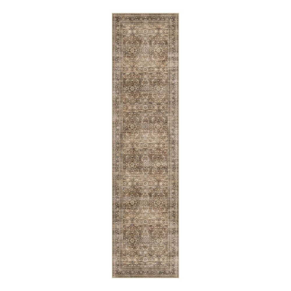 Phuket Island Brown 2 ft. x 8 ft. Distressed Vintage Floral Runner Rug price history on PriceWatchPro