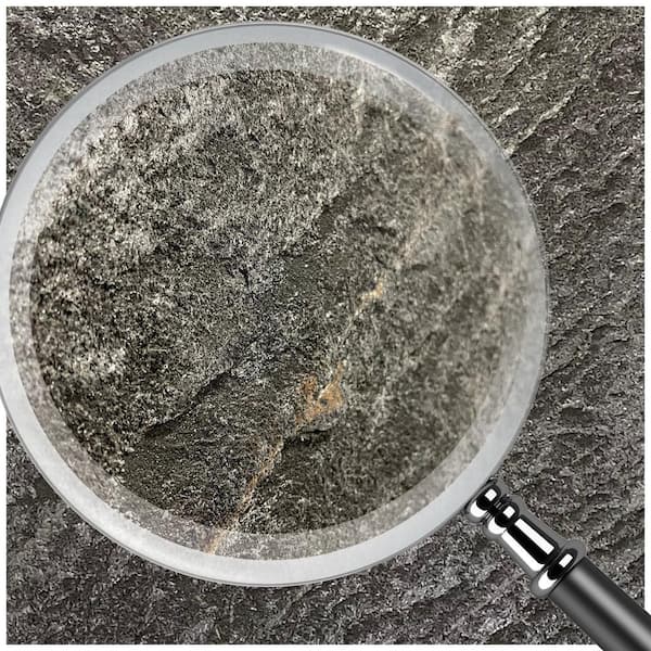 11 in. x 4 in. Galaxy Black Sample Slate Thin and Flexible Stone Sheet Wall Tile