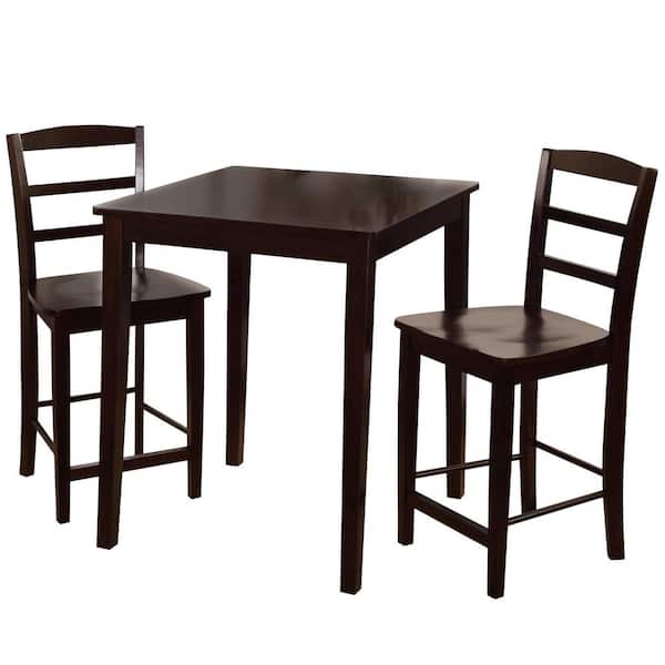 International Concepts Madrid 3-Piece Black Bar Table Set