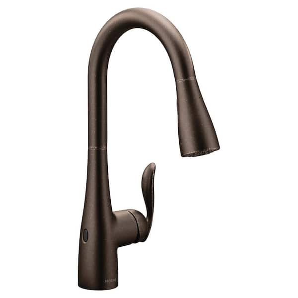 MOEN Arbor Touchless Single-Handle Pull-Down Sprayer Kitchen Faucet with MotionSense Wave in Oil rubbed Bronze