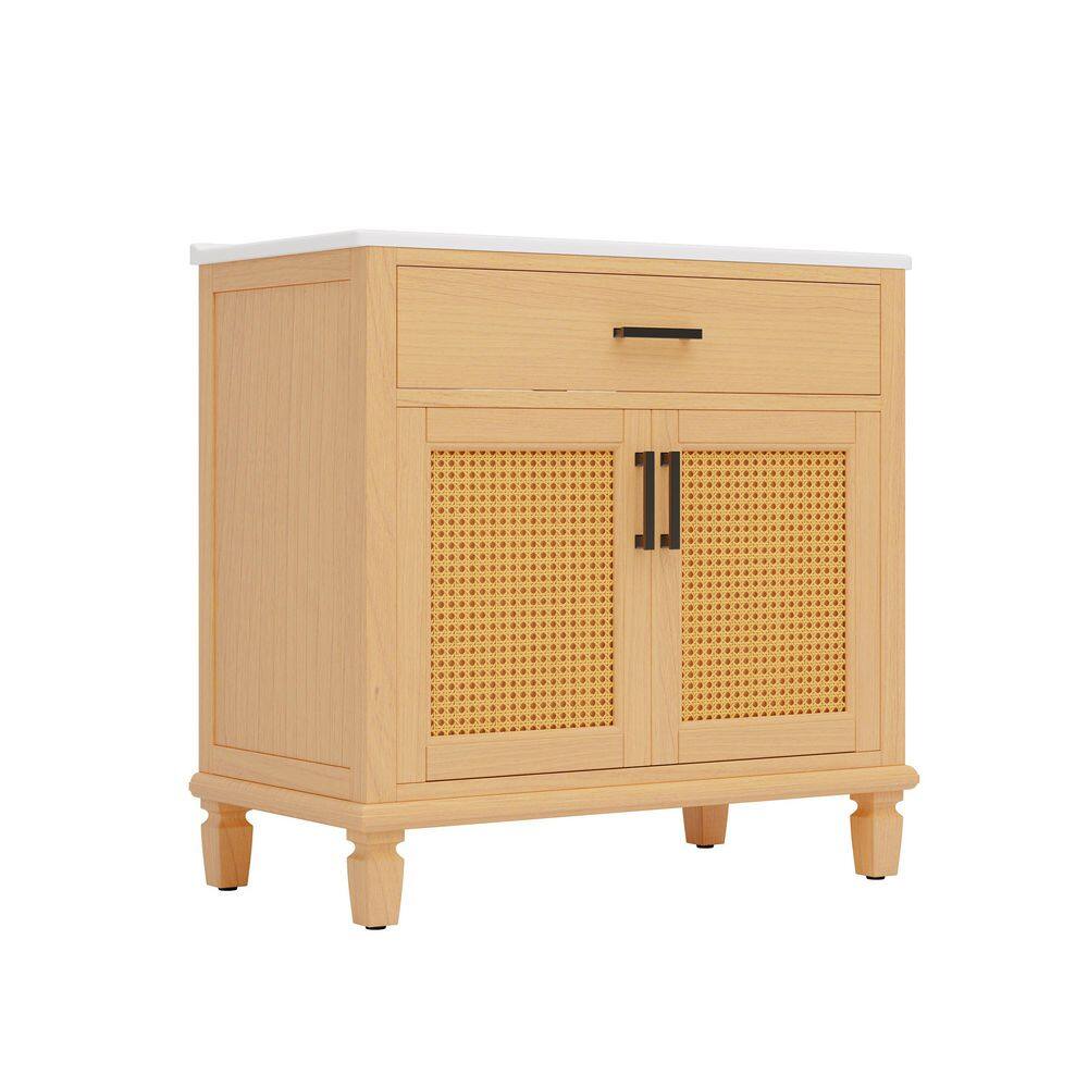 Sove 30 in. W x 21.5 in. D x 33.5 in. H Freestanding Bath Vanity Cabinet without Top in Natural Oak Unassembled price history on PriceWatchPro