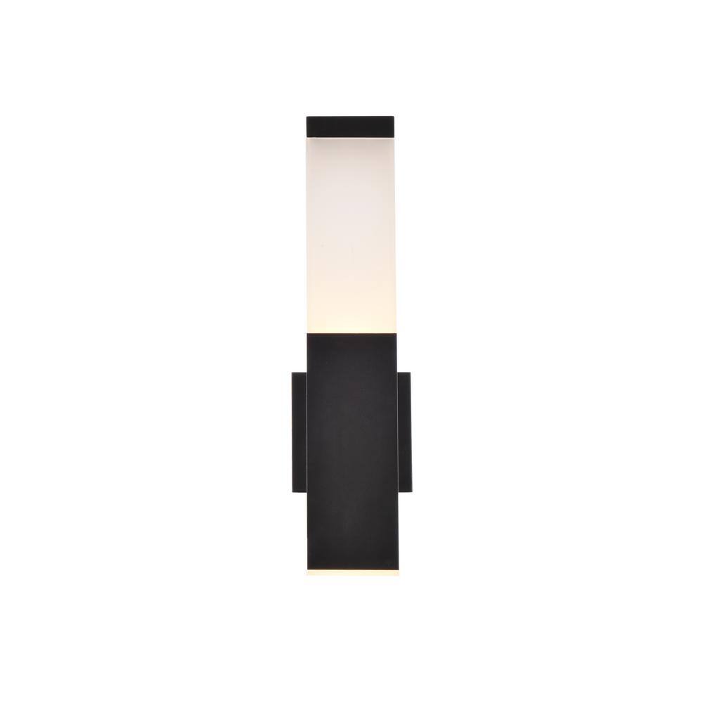 Timeless Home 1-Light Rectangular Black LED Outdoor Wall Sconce