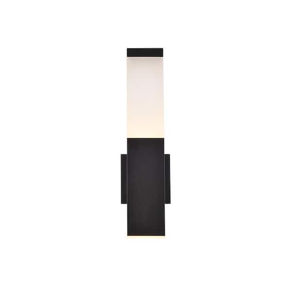 Unbranded Timeless Home 1-Light Rectangular Black LED Outdoor Wall Sconce
